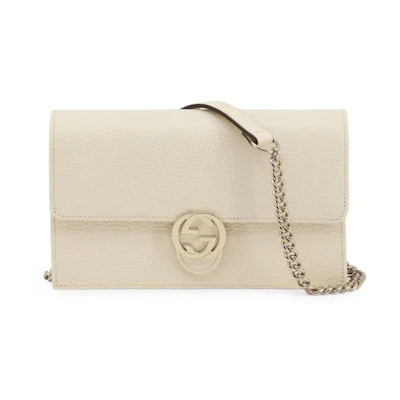Gucci Interlocking GG Chain Crossbody Bag White