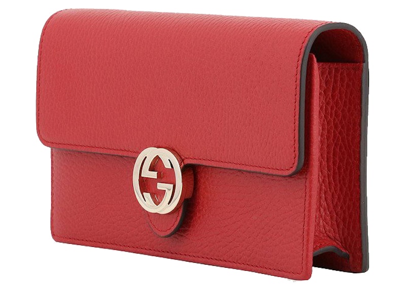 Order Cartera Gucci Interlocking GG Roja con Cadena para Cruzar Cuerpo