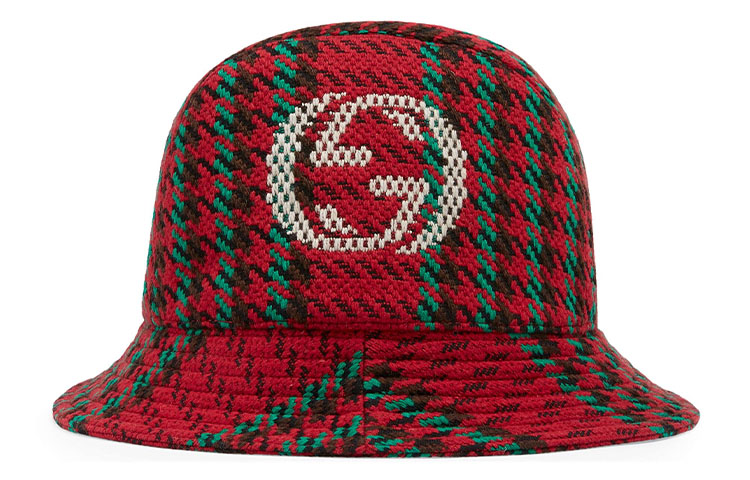 Order GUCCI Interlocking GG Houndstooth Wool Bucket Hat 640876-4HABN-8200