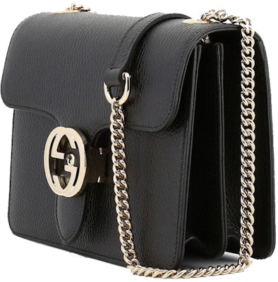 Gucci 黑色互扣双G单肩包 Order Gucci 黑色互扣双G单肩包