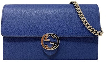 Gucci Interlocking GG Wallet On Chain (18 Card Slot) Blue Gucci Interlocking GG Wallet On Chain (18 Card Slot) Blue