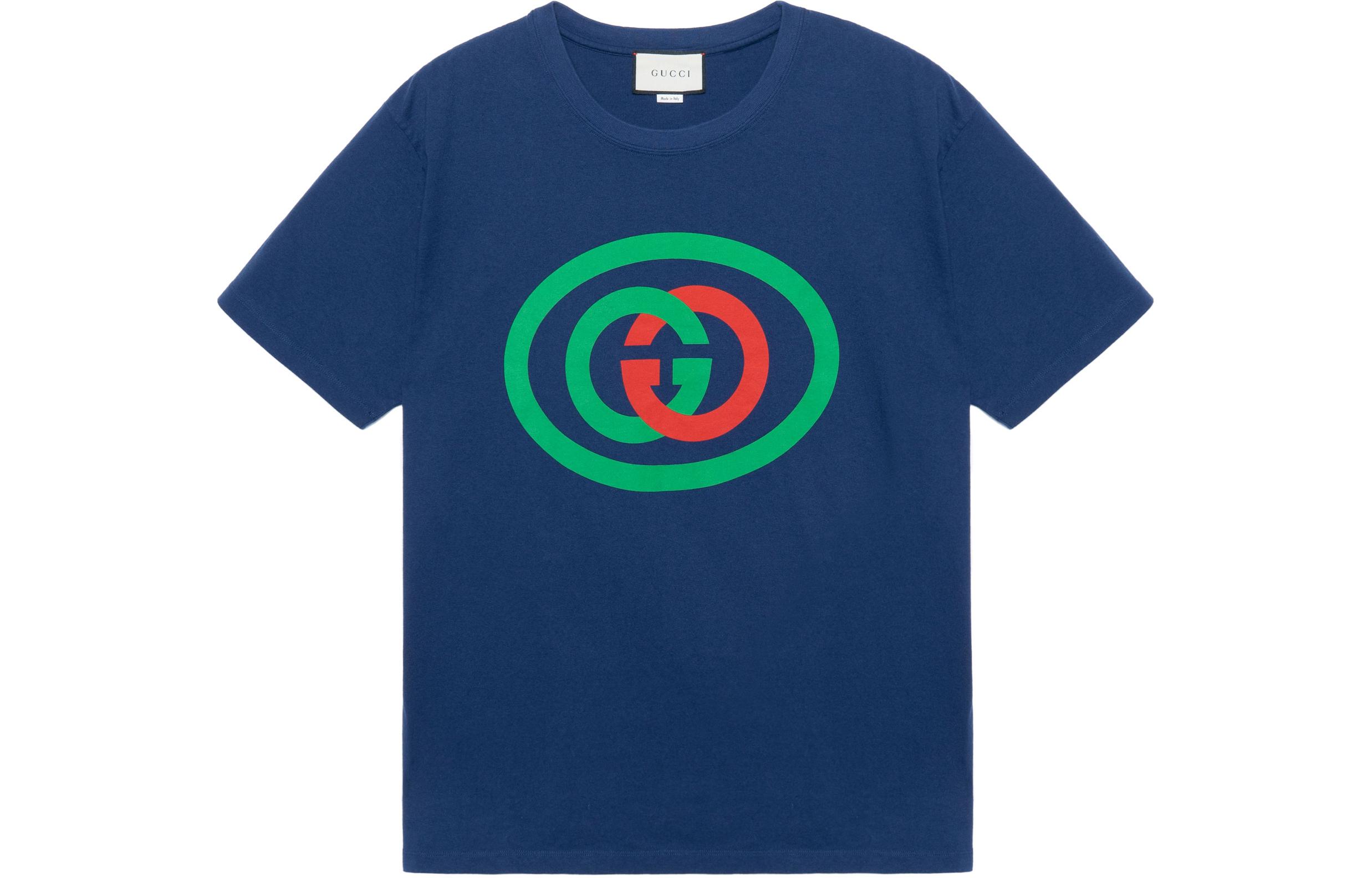 Gucci Interlocking Logo Relaxed T-Shirt Navy Blue 565806-XJBAU-4397