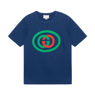 Gucci Interlocking Logo Relaxed T-Shirt Navy Blue 565806-XJBAU-4397