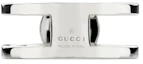 Shop GUCCI 双G宽版925银戒指情侣款 - 银色 797031J8400