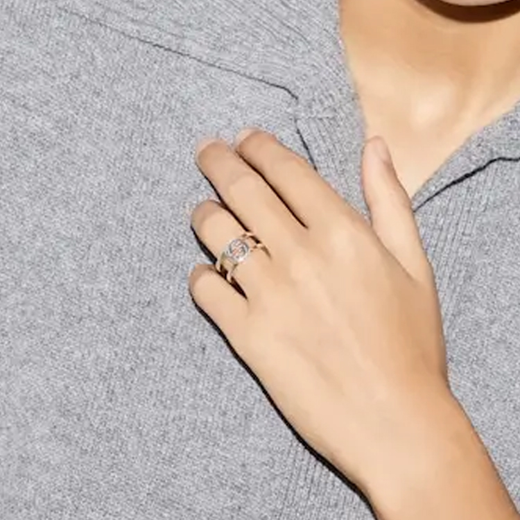 Purchase GUCCI 双G宽版925银戒指情侣款 - 银色 797031J8400