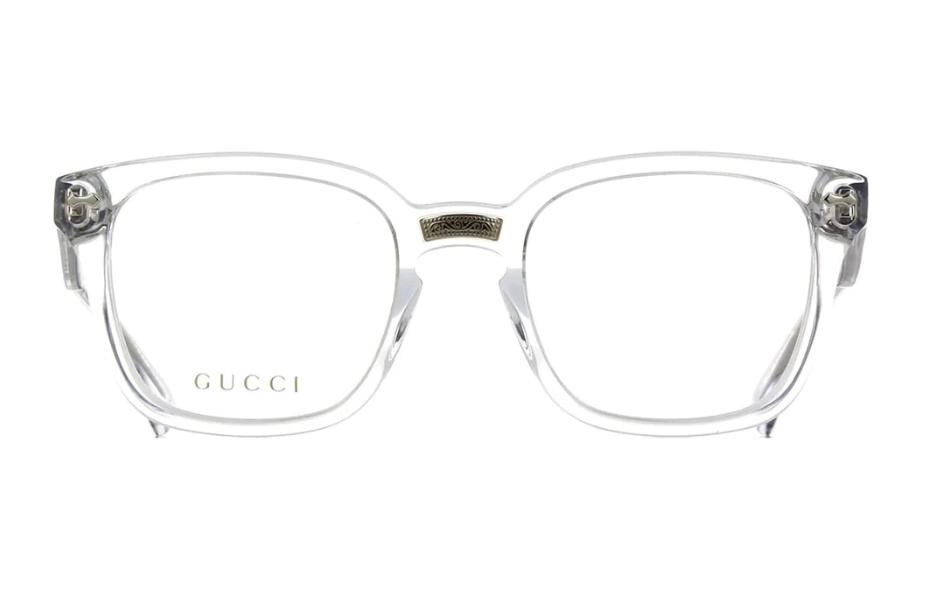 Lookbook 구찌 비정형 아세테이트 안경 투명 디자인 유니섹스. GG0184O012