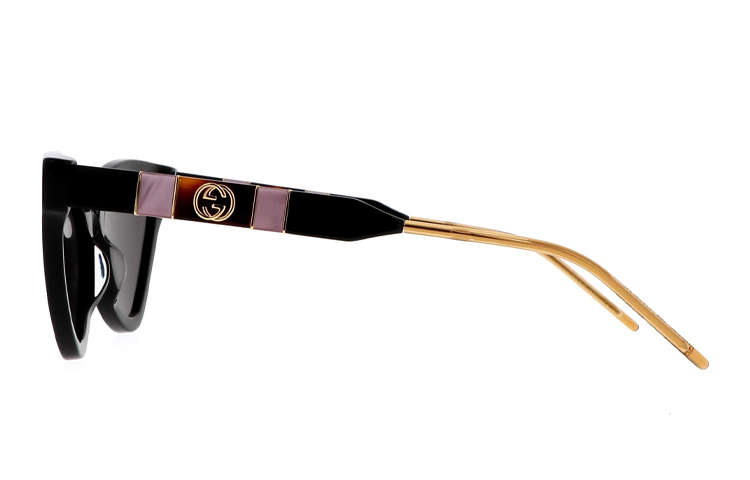 Shop GUCCI Irregular Bee Design Acetate Sunglasses Unisex Black GG0597S-001