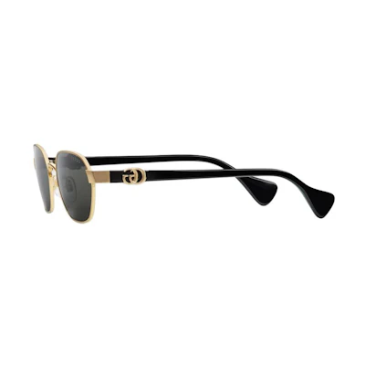 GUCCI Irregular Gold Sunglasses Unisex with Logo Temple Detail. 778262I33308012