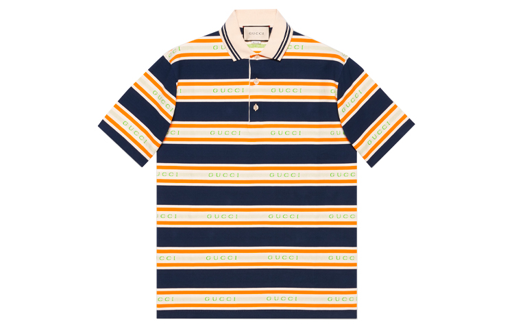 Gucci Ivory Jacquard Cotton Short Sleeve Polo Shirt (Men) 645258-XJC6I-4273