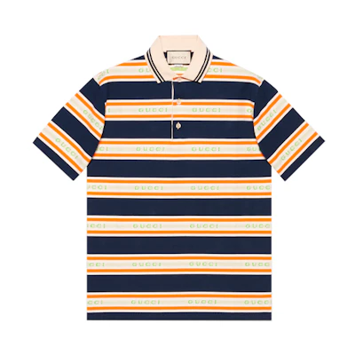 Gucci Ivory Jacquard Cotton Short Sleeve Polo Shirt (Men) 645258-XJC6I-4273