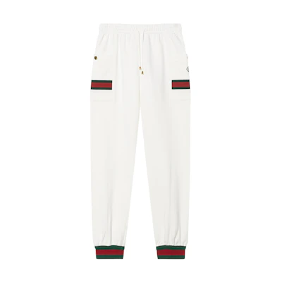 Gucci Ivory Jogger Knit Track Pants with Signature Web Trim 625404-XJCOE-9146