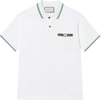 Gucci Ivory Logo Print Short Sleeve Polo Shirt for Men 628339-XJCQR-9061 Gucci Ivory Logo Print Short Sleeve Polo Shirt for Men 628339-XJCQR-9061