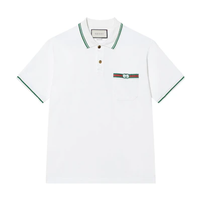 Gucci Ivory Logo Print Short Sleeve Polo Shirt for Men 628339-XJCQR-9061