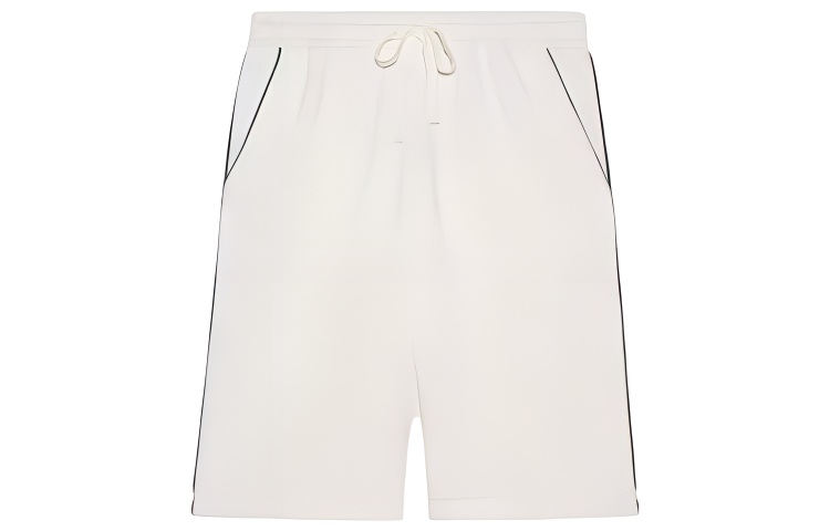 Gucci Ivory Slim Fit Embroidered Straight Relaxed Shorts 756644-XJFV7-9088