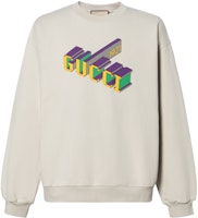 Gucci Ivory White Loose Fit Crewneck Letter Print Sweatshirt 768530-XJF3H-9269 Gucci Ivory White Loose Fit Crewneck Letter Print Sweatshirt 768530-XJF3H-9269