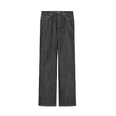 Gucci Jacquard Detail Straight Leg Denim Pants in Dark Blue 779657-XDCWP-4759