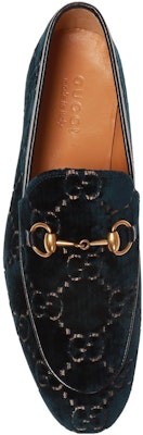 Gucci Jordaan GG 蓝色天鹅绒乐福鞋 430088-9TI90-4286 Lookbook Gucci Jordaan GG 蓝色天鹅绒乐福鞋 430088-9TI90-4286