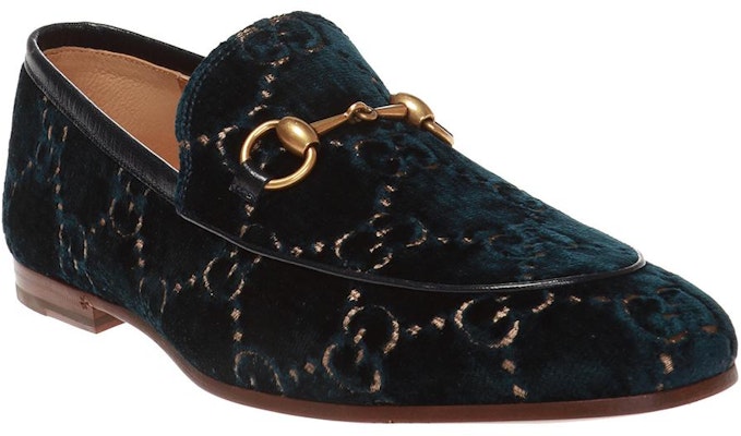 Gucci Jordaan GG 蓝色天鹅绒乐福鞋 430088-9TI90-4286 Shop Gucci Jordaan GG 蓝色天鹅绒乐福鞋 430088-9TI90-4286