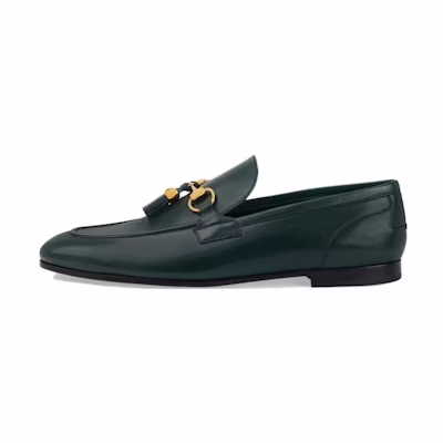 Gucci Jordaan Leather Loafers 'Green'