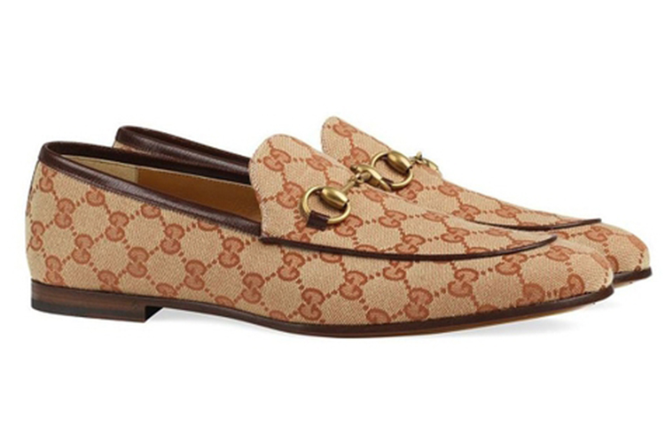 Order Gucci Jordaan Seni dan Sastera Kasual Loafers Coklat Muda 430088-9Y9W0-8369