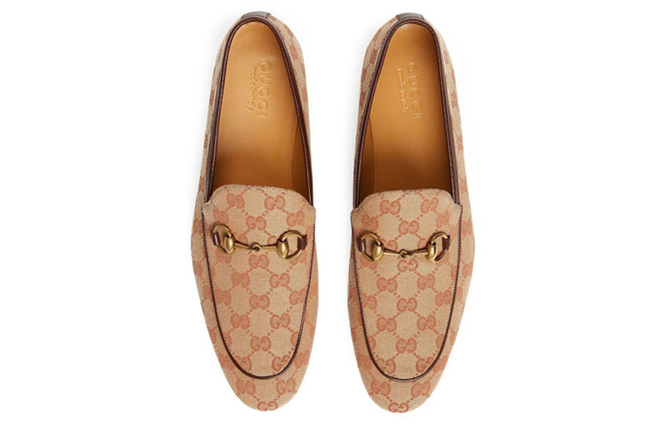 Lookbook Gucci Jordaan Seni dan Sastera Kasual Loafers Coklat Muda 430088-9Y9W0-8369