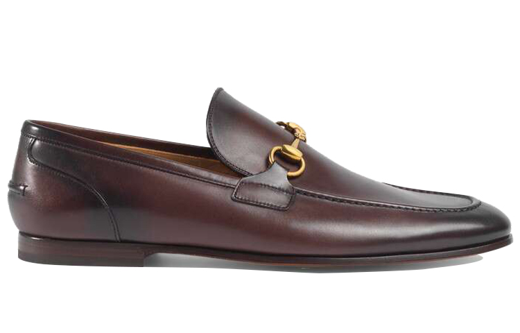 Lookbook Mocasín Gucci Jordaan 'Cuero Marrón Oscuro' 406994-BLM00-2024