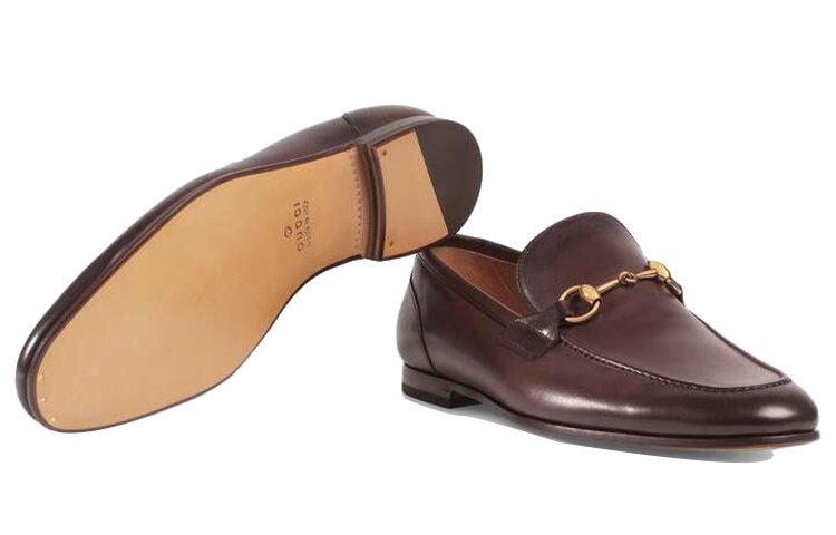 Sizing Mocasín Gucci Jordaan 'Cuero Marrón Oscuro' 406994-BLM00-2024