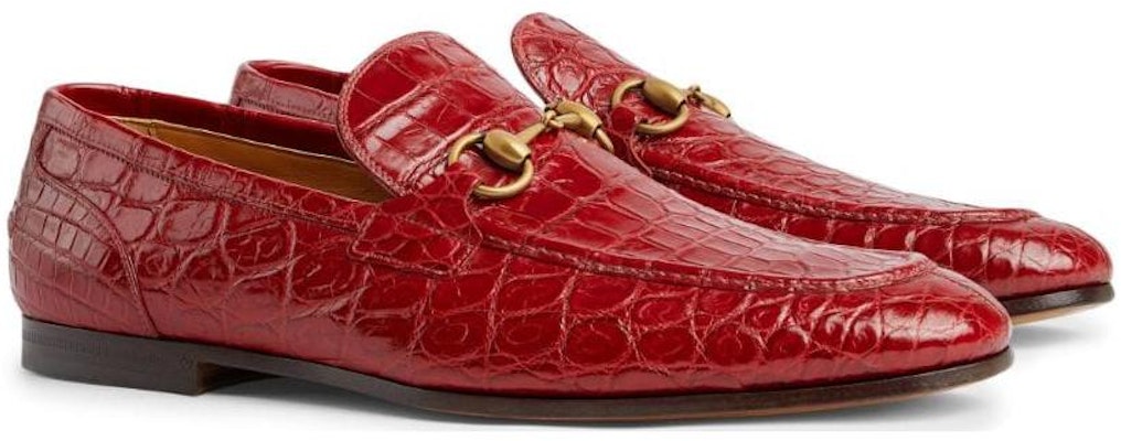 GUCCI古馳 Jordaan 鱷魚皮 圓頭套腳 樂福鞋 男款 紅色 Lookbook GUCCI古馳 Jordaan 鱷魚皮 圓頭套腳 樂福鞋 男款 紅色