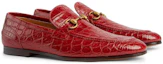 Lookbook Gucci Jordaan Loafer 'Crocodile Merah' 406994-EAAJZ-6638