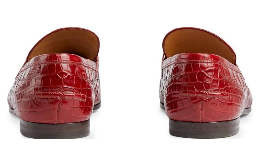 Shop Gucci Jordaan Loafer 'Crocodile Merah' 406994-EAAJZ-6638
