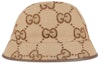 Order Gucci Jumbo GG Canvas Bucket Hat Camel/Ebony