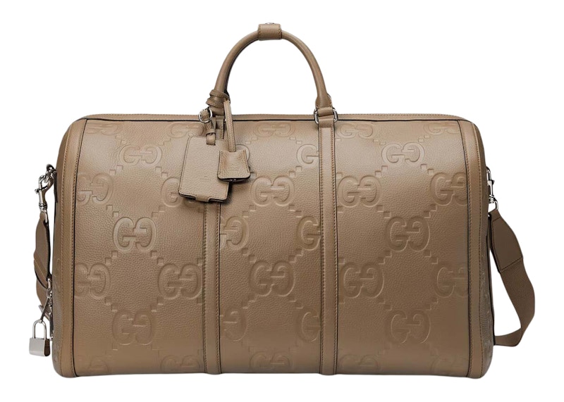 Gucci Jumbo GG Large Duffle Bag Taupe