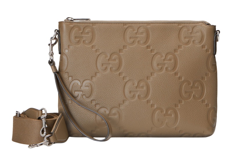 Lookbook Gucci Jumbo GG中型信使包土褐色