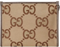 Gucci Jumbo GG Pouch Pouch Camel/Ebony Gucci Jumbo GG Pouch Pouch Camel/Ebony