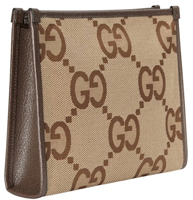 Gucci Jumbo GG Pouch Pouch Camel/Ebony Order Gucci Jumbo GG Pouch Pouch Camel/Ebony