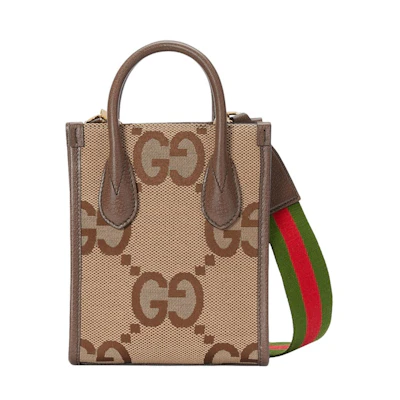 Gucci Jumbo GG Tote Bag Mini Camel/Ebony