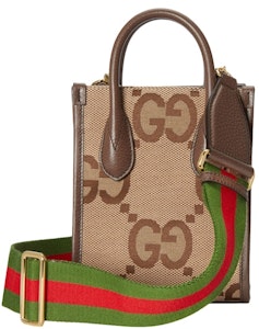 Tas Mini Gucci Jumbo GG Camel/Ebony Order Tas Mini Gucci Jumbo GG Camel/Ebony