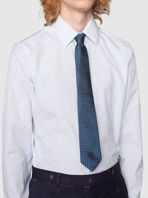 GUCCI Ken Scott Talita Sutera Biru Corak Bunga Double G 643996-4E002-4878 Shop GUCCI Ken Scott Talita Sutera Biru Corak Bunga Double G 643996-4E002-4878