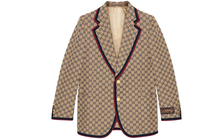 Gucci Khaki Canvas Single-Breasted Long-Sleeve Jacket 654922-ZKU09-9078