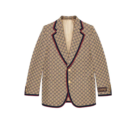 Gucci Khaki Canvas Single-Breasted Long-Sleeve Jacket 654922-ZKU09-9078