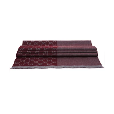 GUCCI Knit Fringe Wool Scarf Deep Red Unisex Couple Style Winter Accessory 344994-4G200-1273