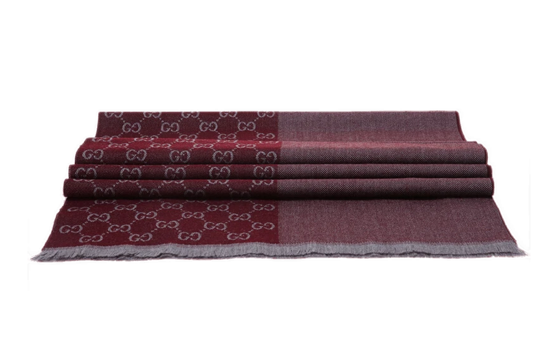 Order GUCCI Knit Fringe Wool Scarf Deep Red Unisex Couple Style Winter Accessory 344994-4G200-1273