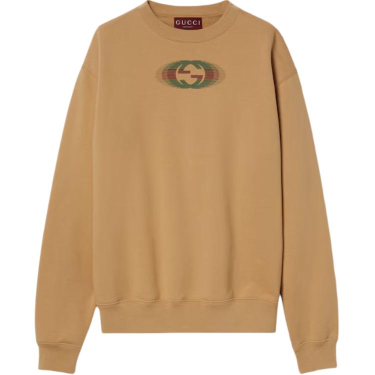 Order GUCCI ニット オーバーサイズ クルーネック プルオーバー スウェットシャツ キャメル 784413-XJGP7-2293