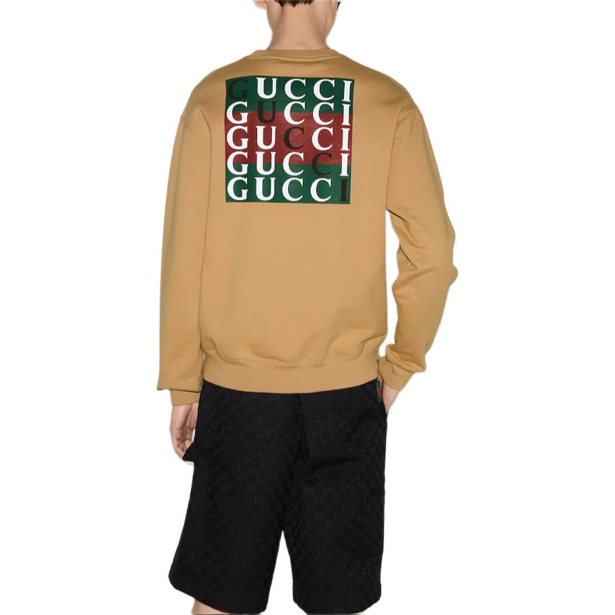 Purchase GUCCI ニット オーバーサイズ クルーネック プルオーバー スウェットシャツ キャメル 784413-XJGP7-2293