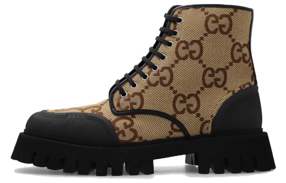 Gucci Lace Up Boot 'Maxi GG - Camel' 699970-UKOF0-2590