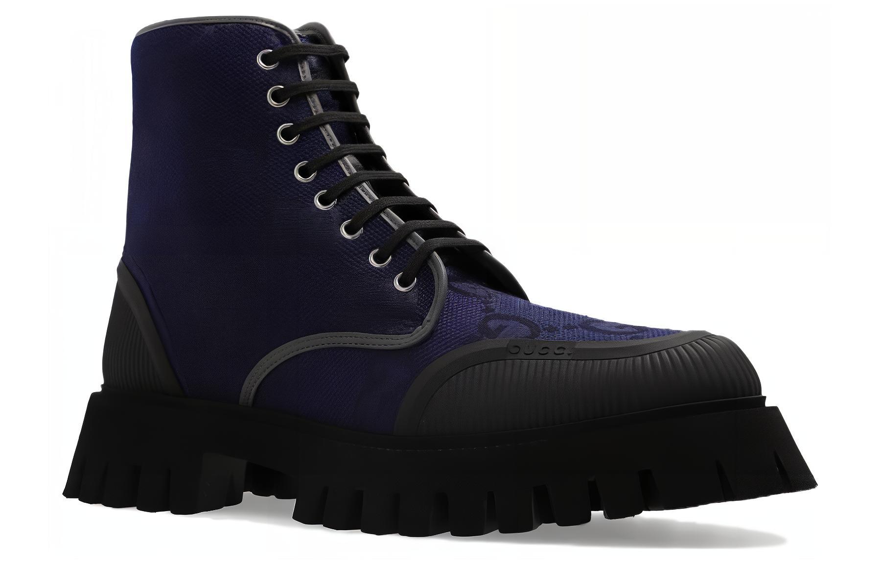Lookbook Gucci Lace Up Boot 'Maxi GG - Navy' 699970-UKOF0-4549
