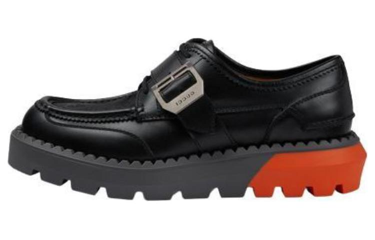 Gucci Lace Up Shoe 'Buckle - Black Orange' 739868-AABZ0-1000