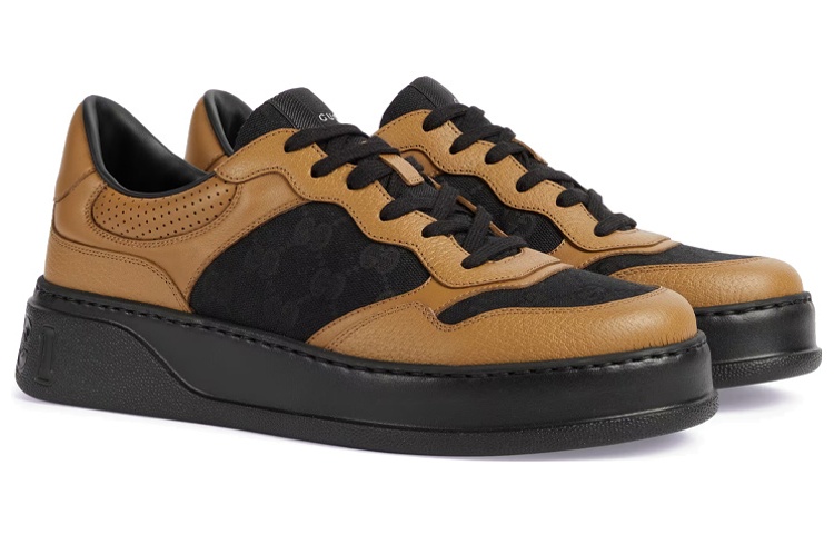 Lookbook Gucci 綁帶運動鞋「GG壓紋 - 駝色」669582-AABNM-9770