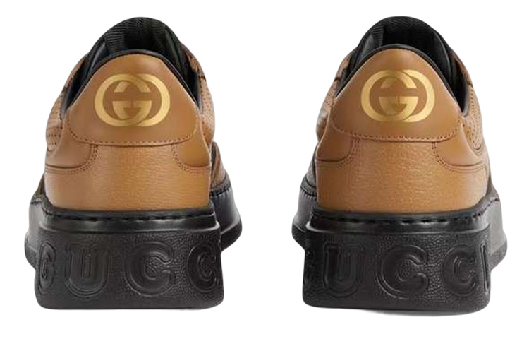 Purchase Gucci 綁帶運動鞋「GG壓紋 - 駝色」669582-AABNM-9770