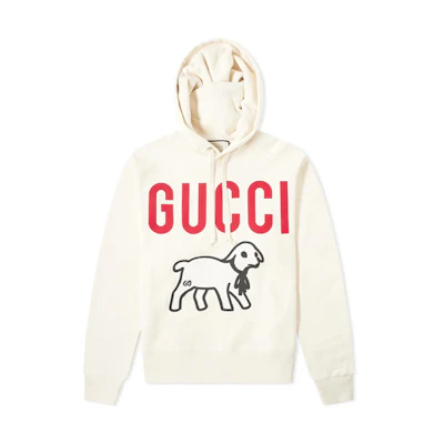 Gucci Lamb Print Hoodie in Off-White 569828-XJBTQ-9230